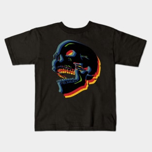 Skull Blurred Sideways Kids T-Shirt